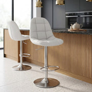 Rochelle Brushed Steel Stool White