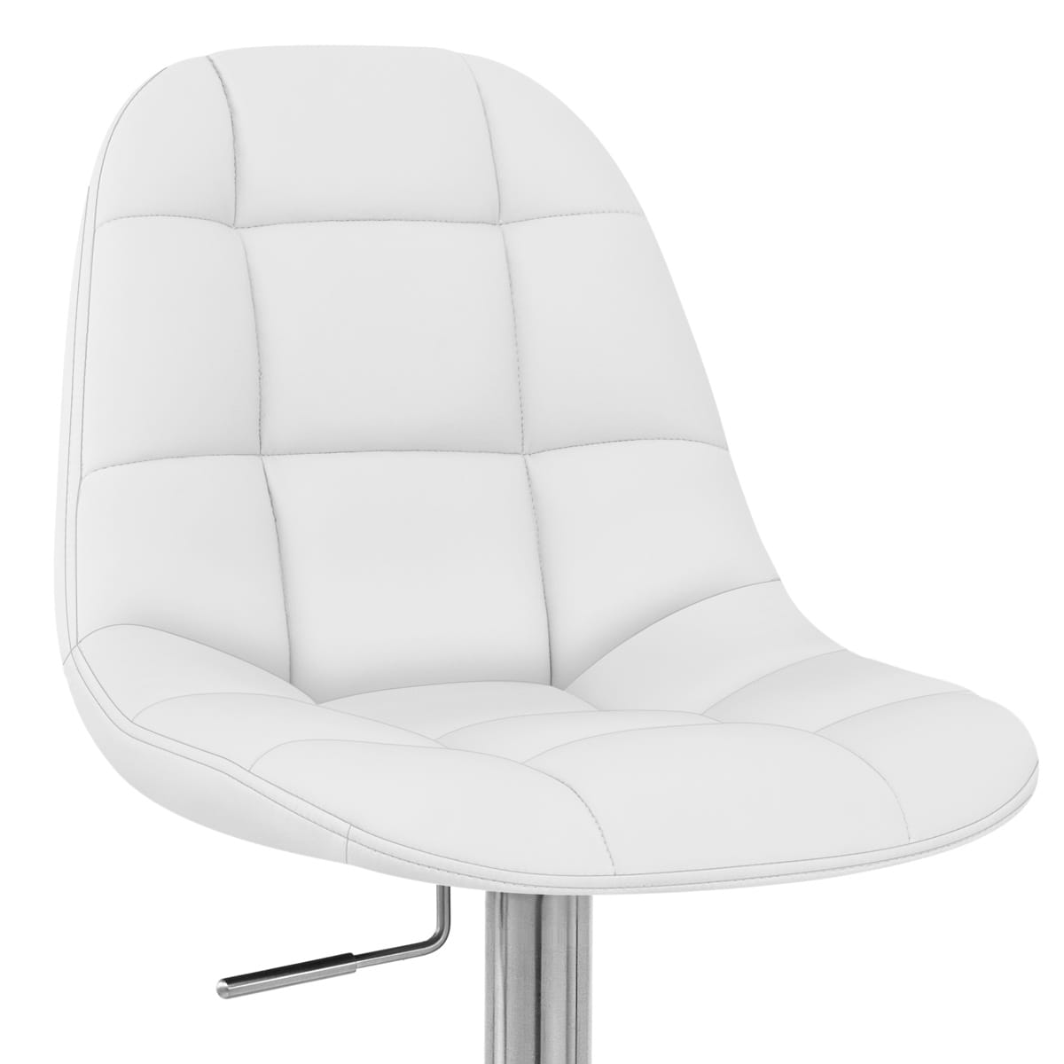 Rochelle Brushed Steel Stool White