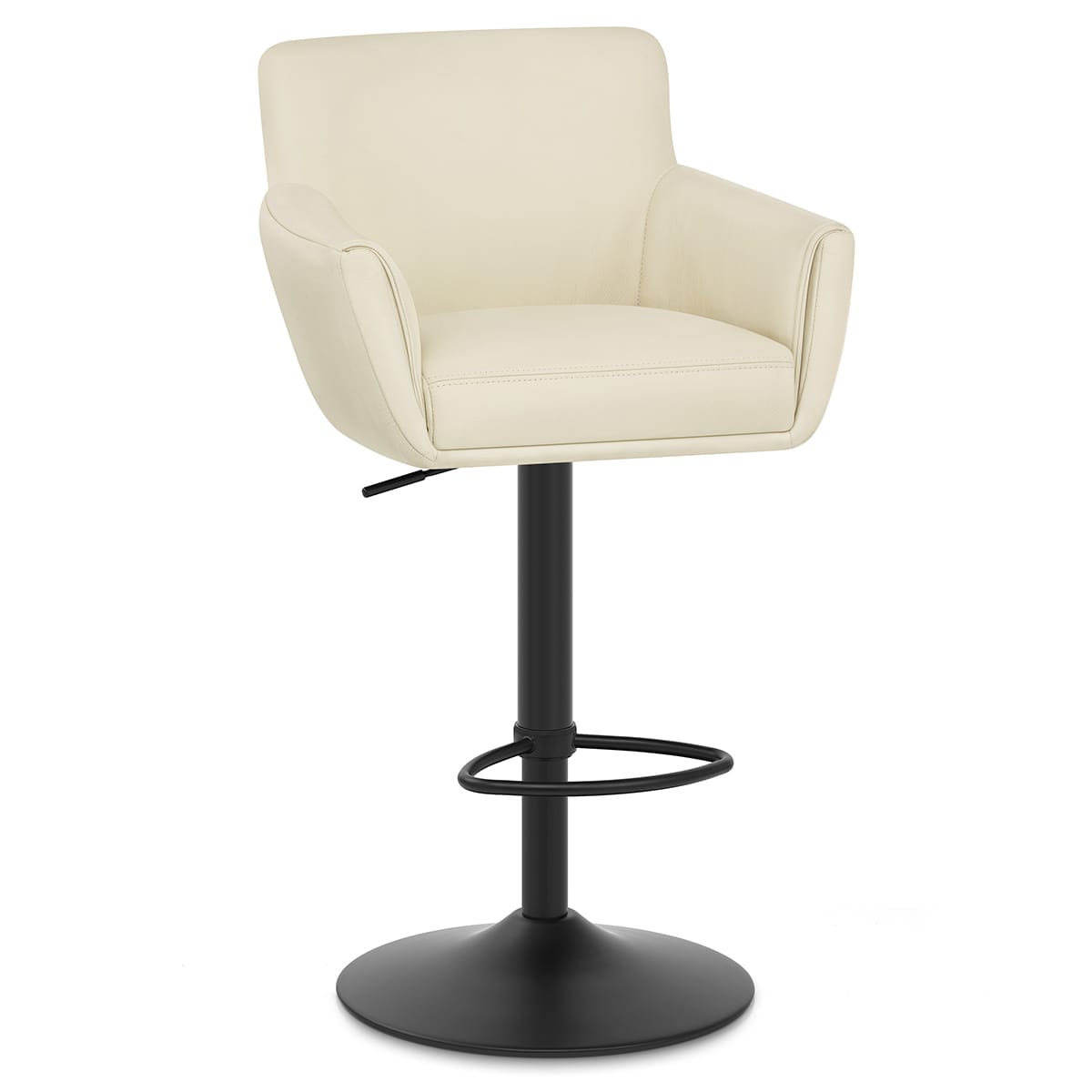 Rome Real Leather Gas Lift Stool Cream