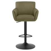 Rome Real Leather Gas Lift Stool Green