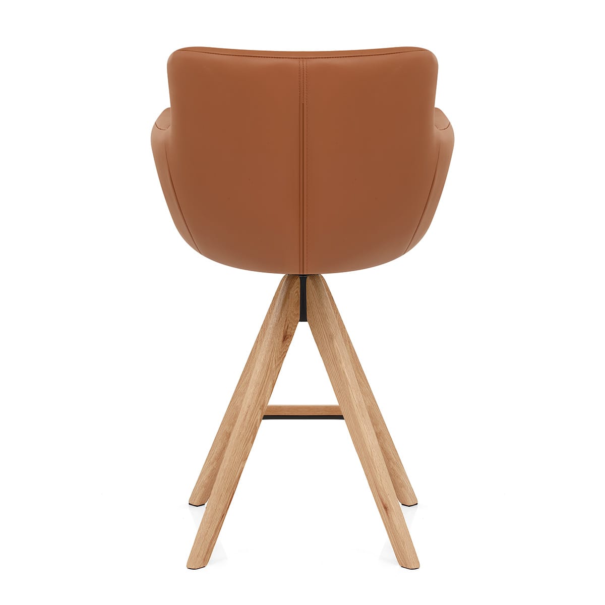 Rome Real Leather Wooden Stool Tan