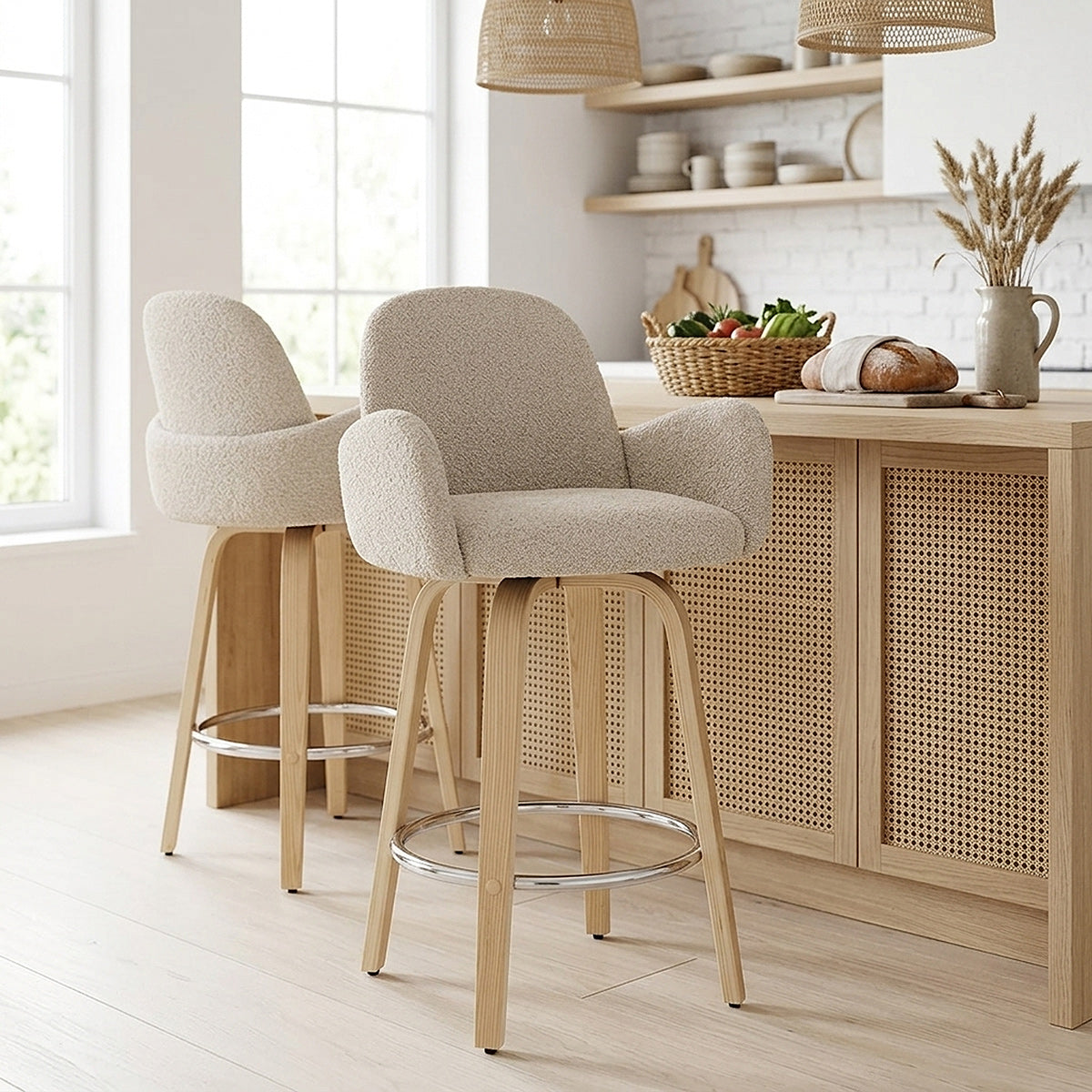 Romeo Bar Stool Cream Boucle