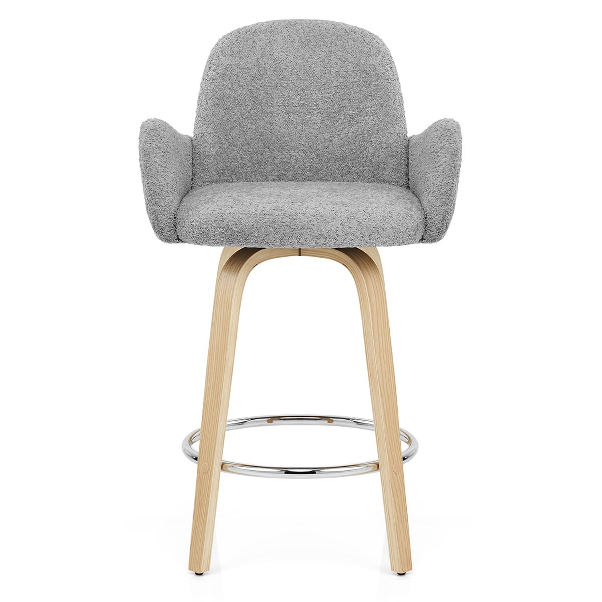 Romeo Bar Stool Light Grey Boucle