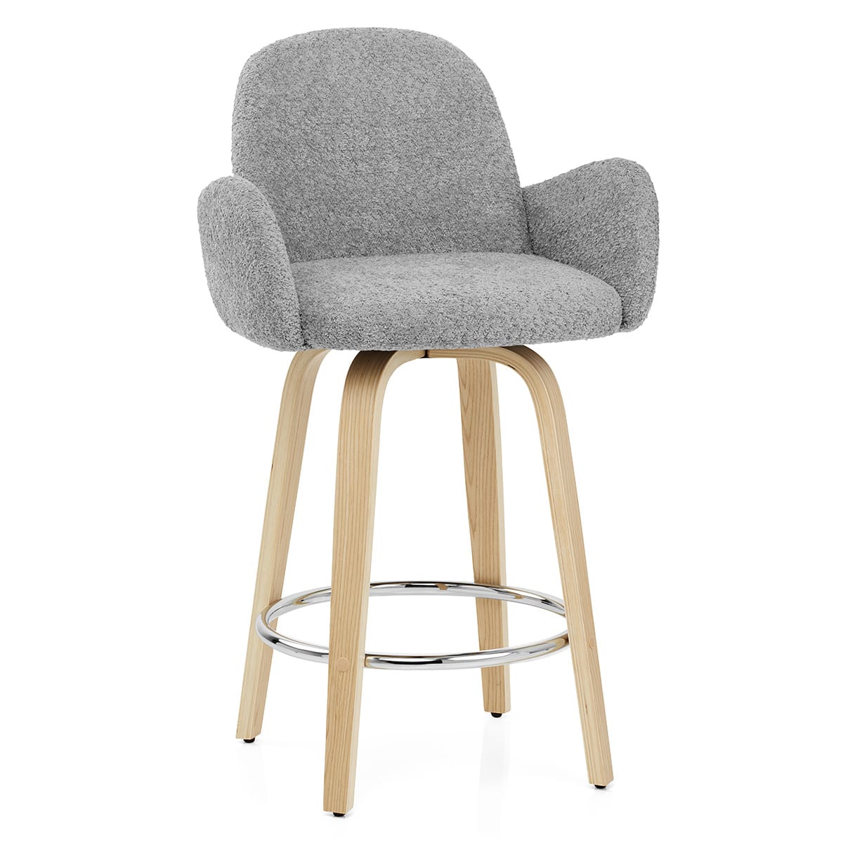 Romeo Bar Stool Light Grey Boucle