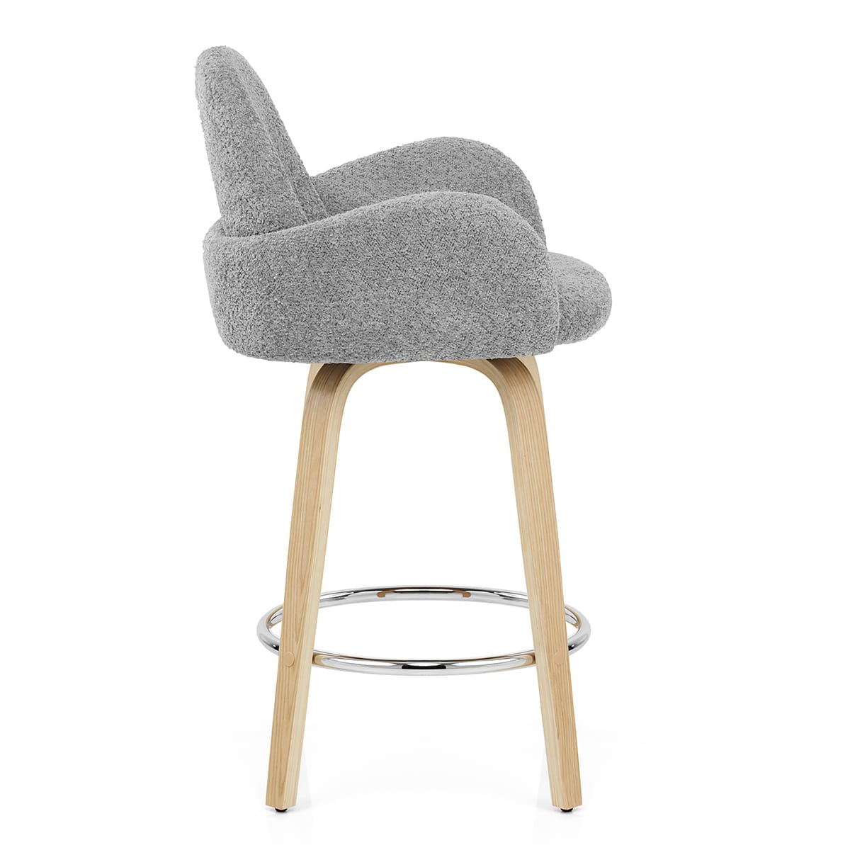 Romeo Bar Stool Light Grey Boucle