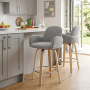 Romeo Bar Stool Light Grey Boucle