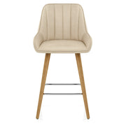 Rosa Oak Bar Stool Beige