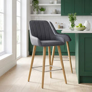 Rosa Oak Bar Stool Blue