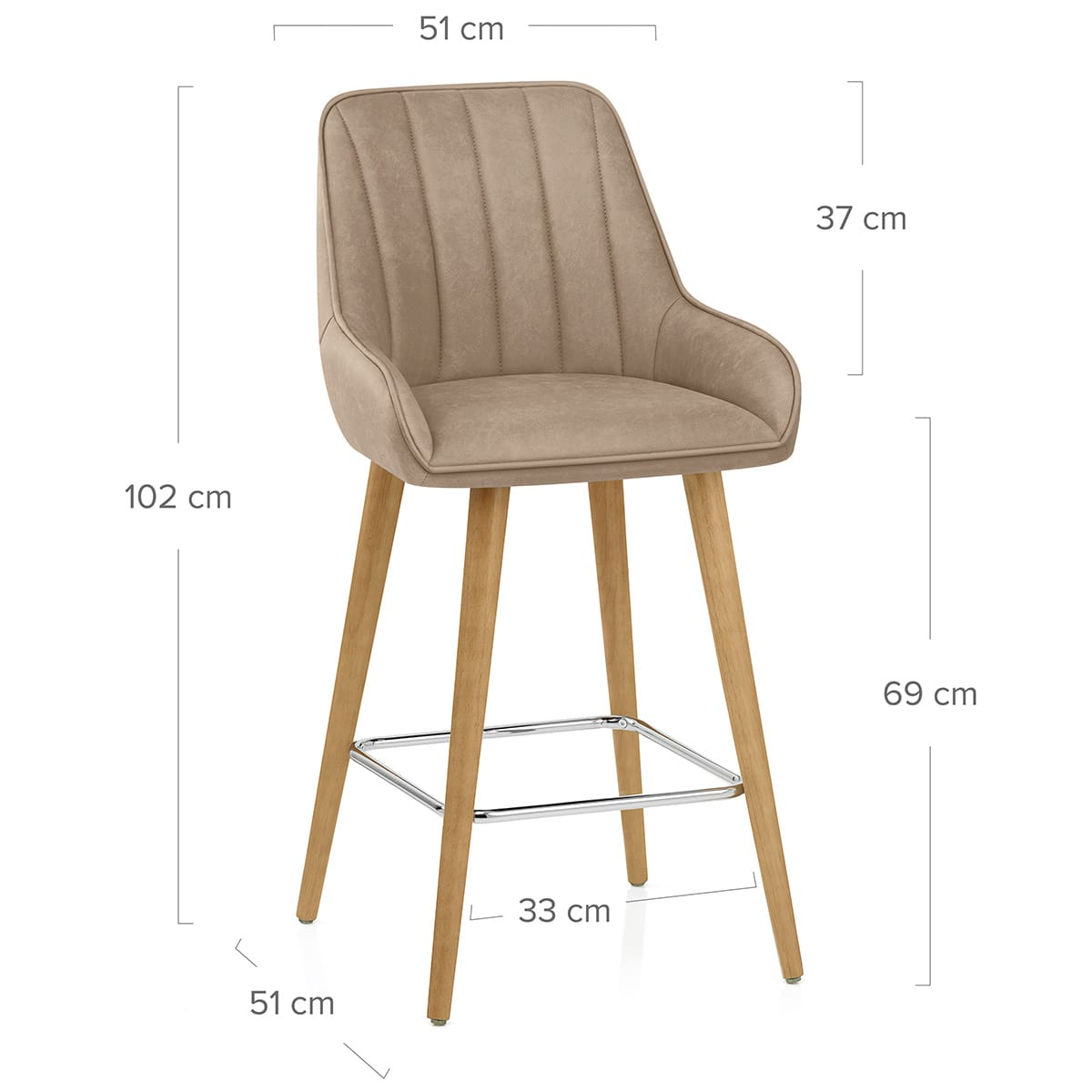 Rosa Oak Bar Stool Brown