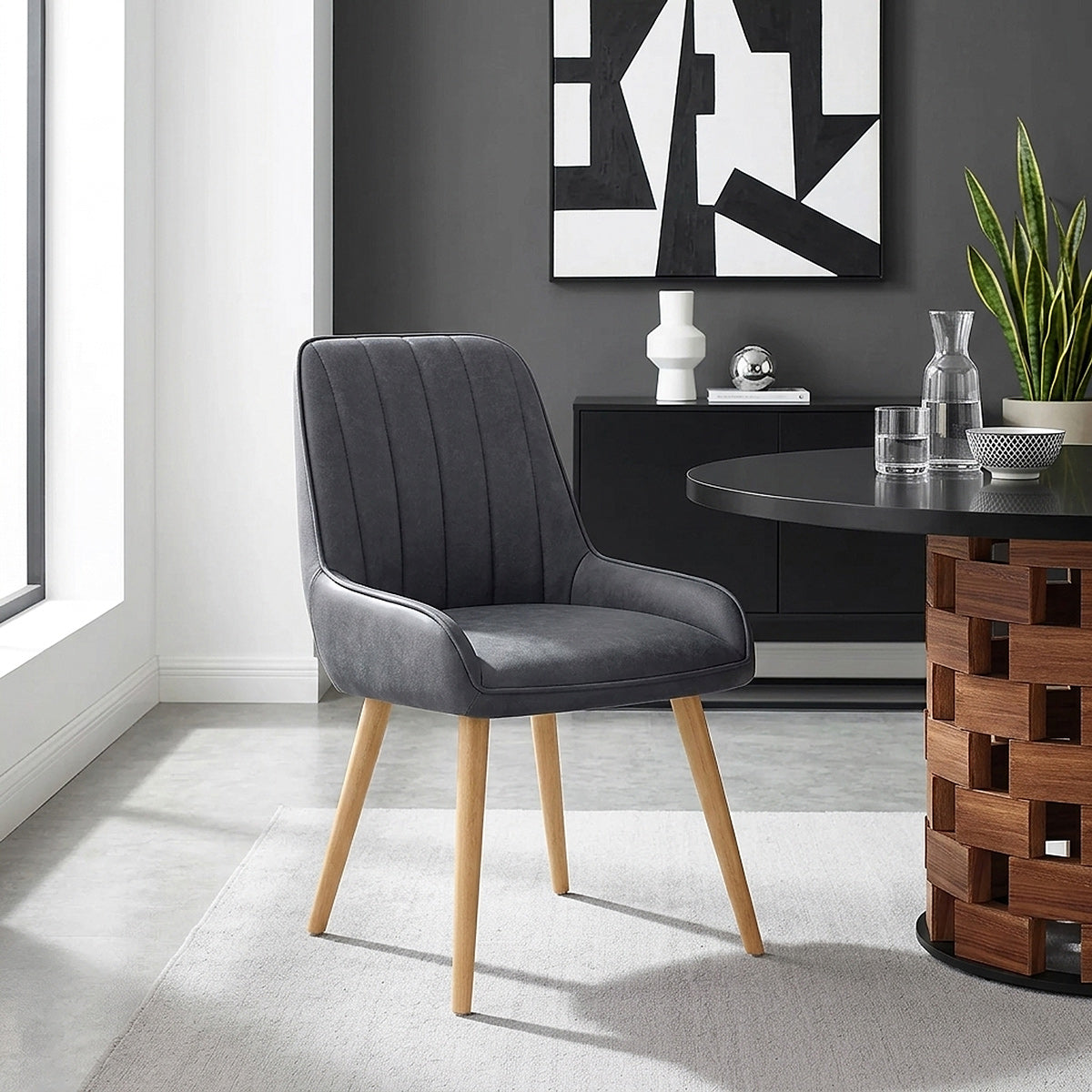 Rosa Oak Dining Chair Blue