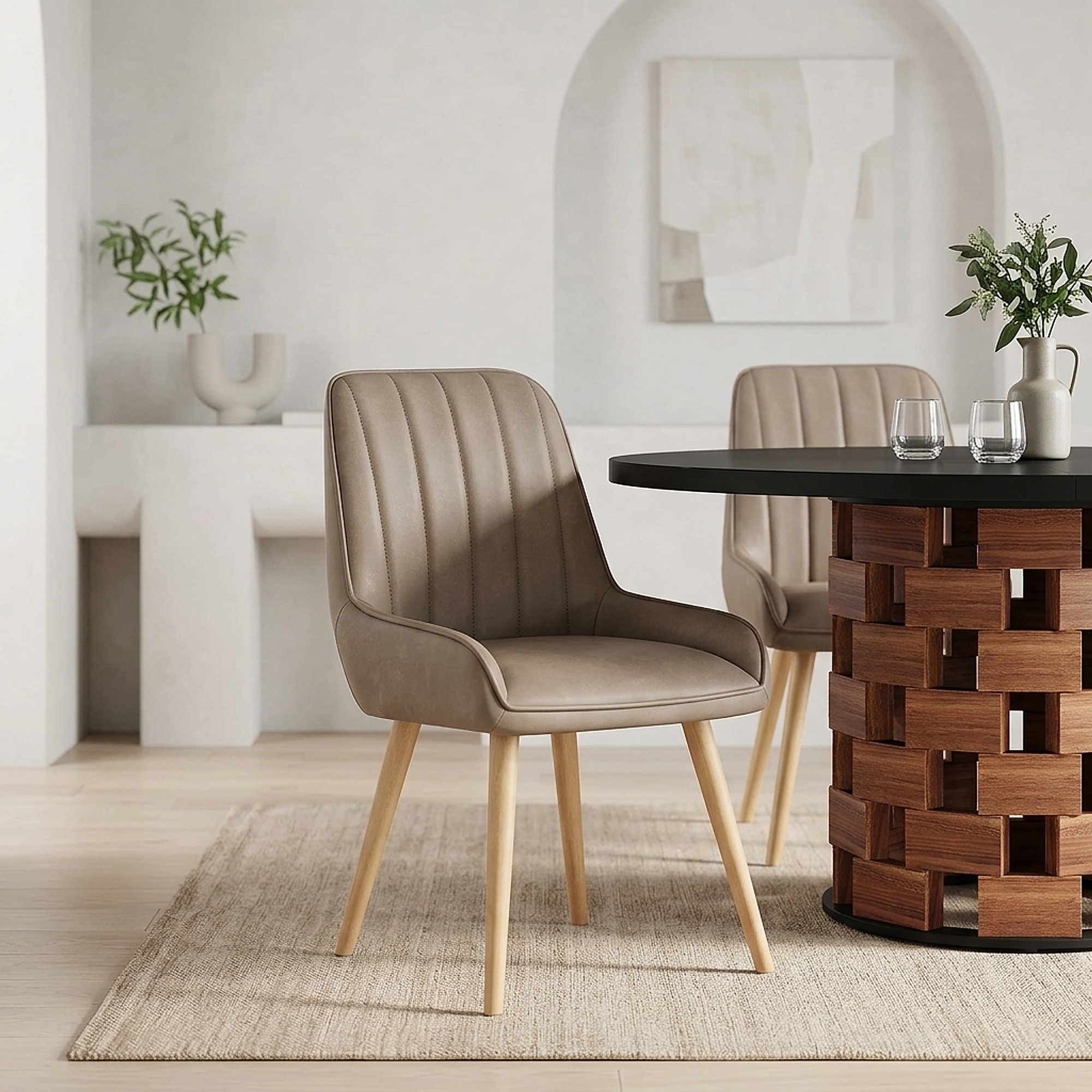 Rosa Oak Dining Chair Brown