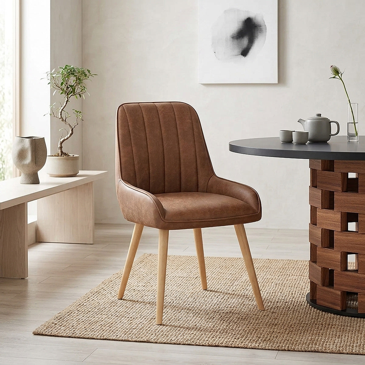 Rosa Oak Dining Chair Tan