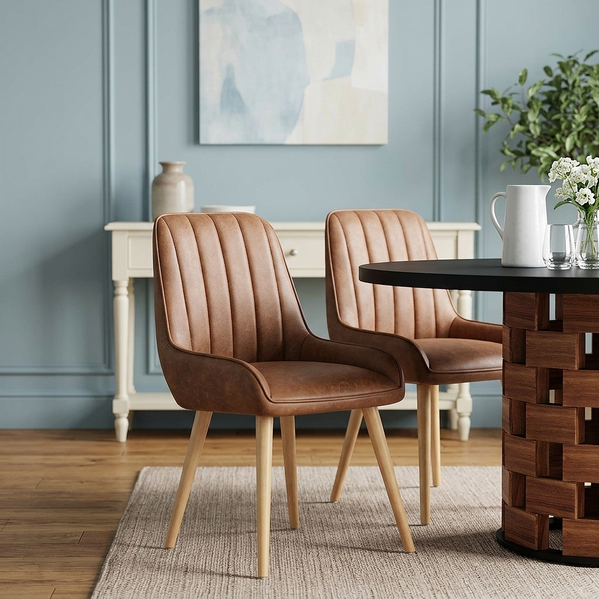 Rosa Oak Dining Chair Tan