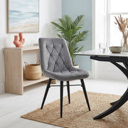 Roxy Dining Chair Grey Velvet