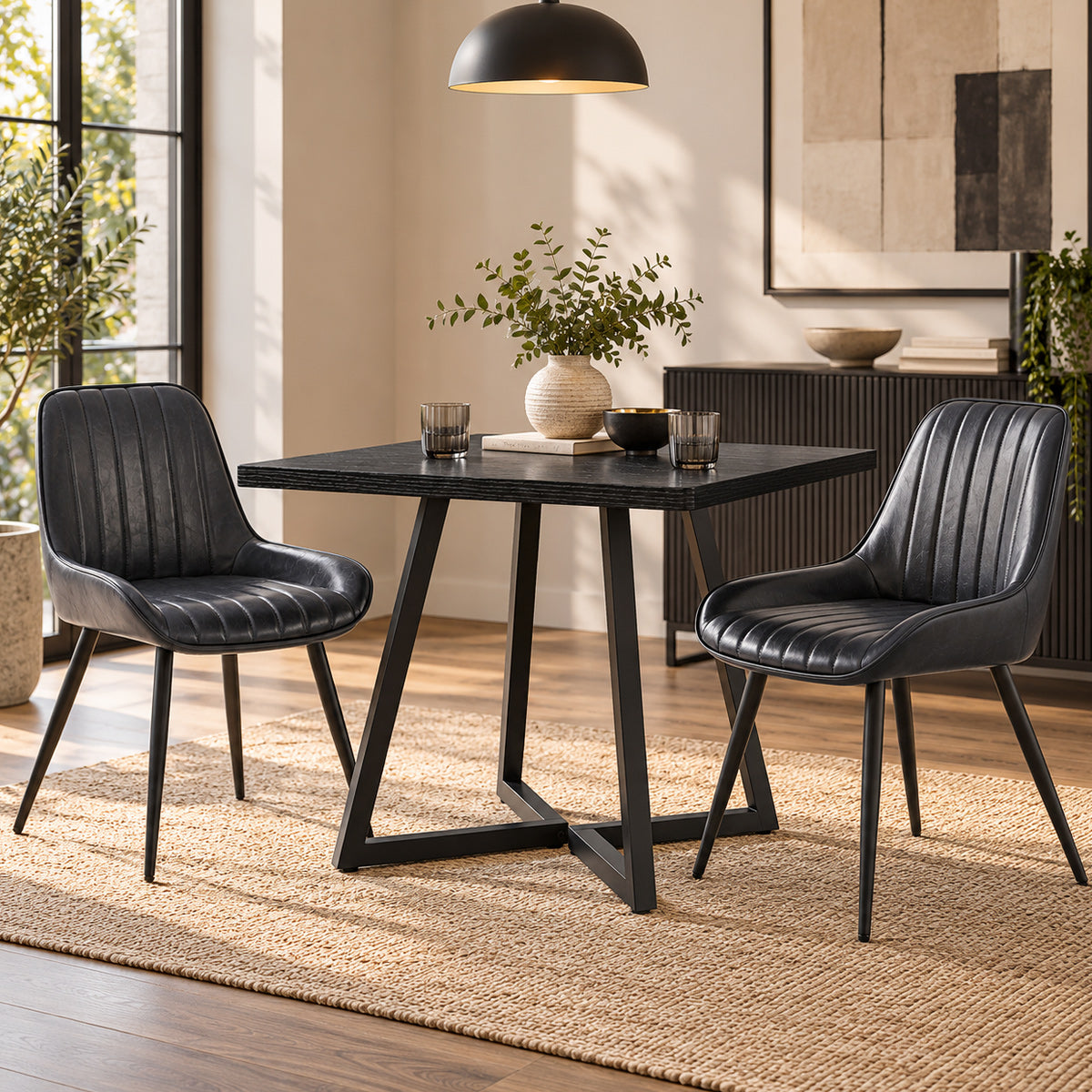 Rydal 80cm Square Dining Table Black
