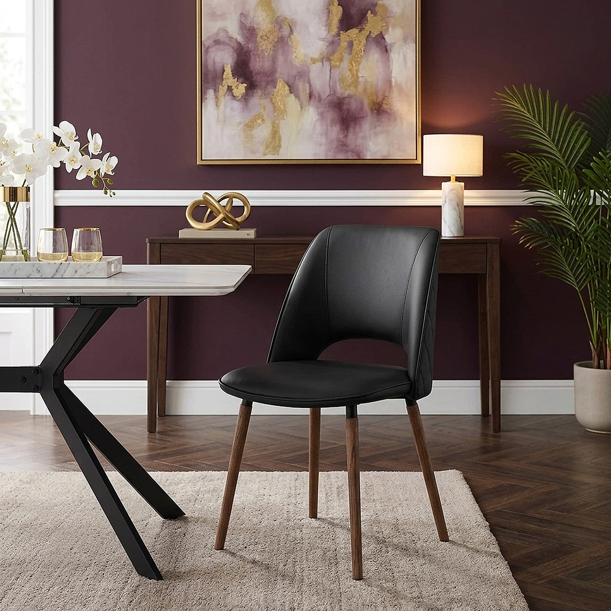 Santo Real Leather Chair Black