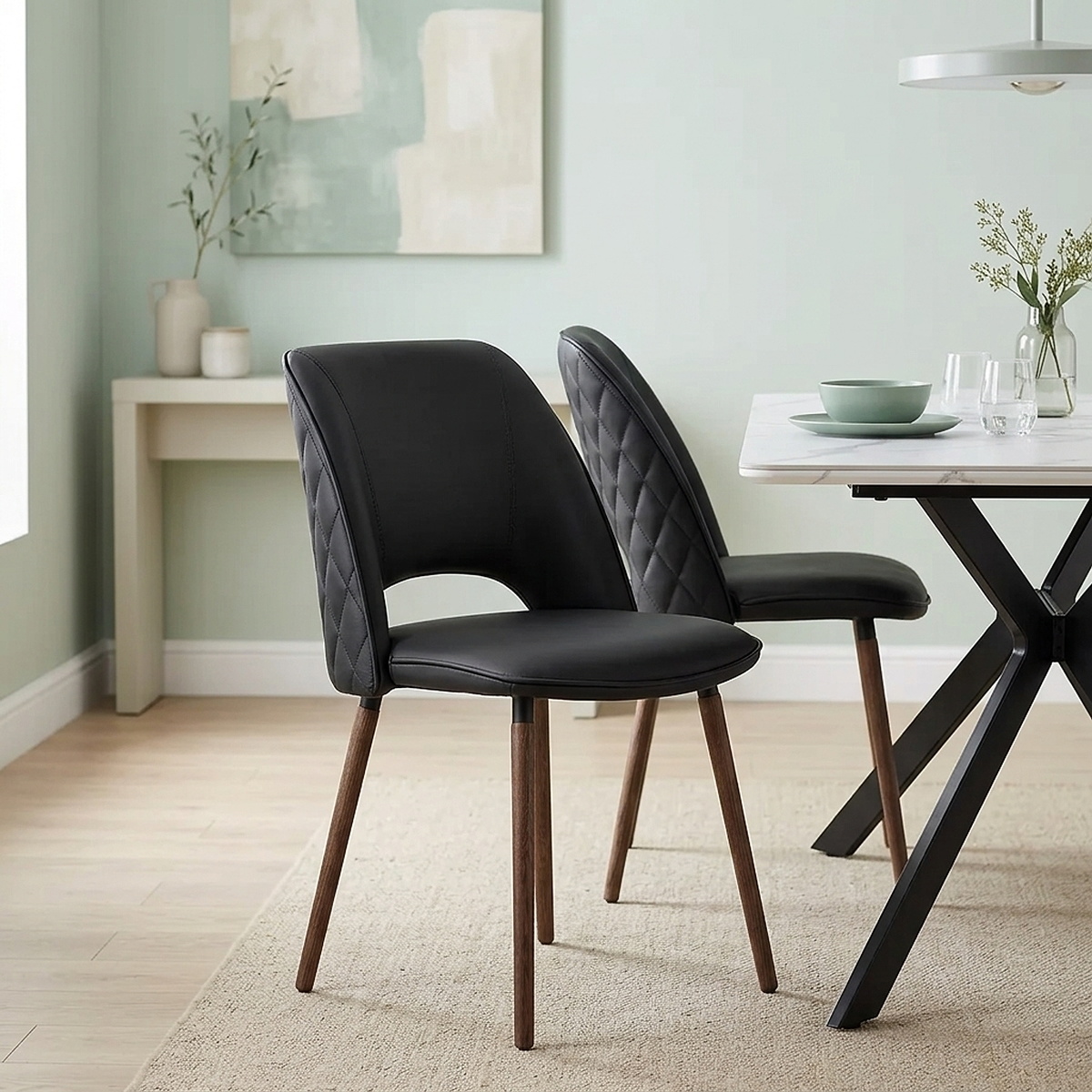 Santo Real Leather Chair Black