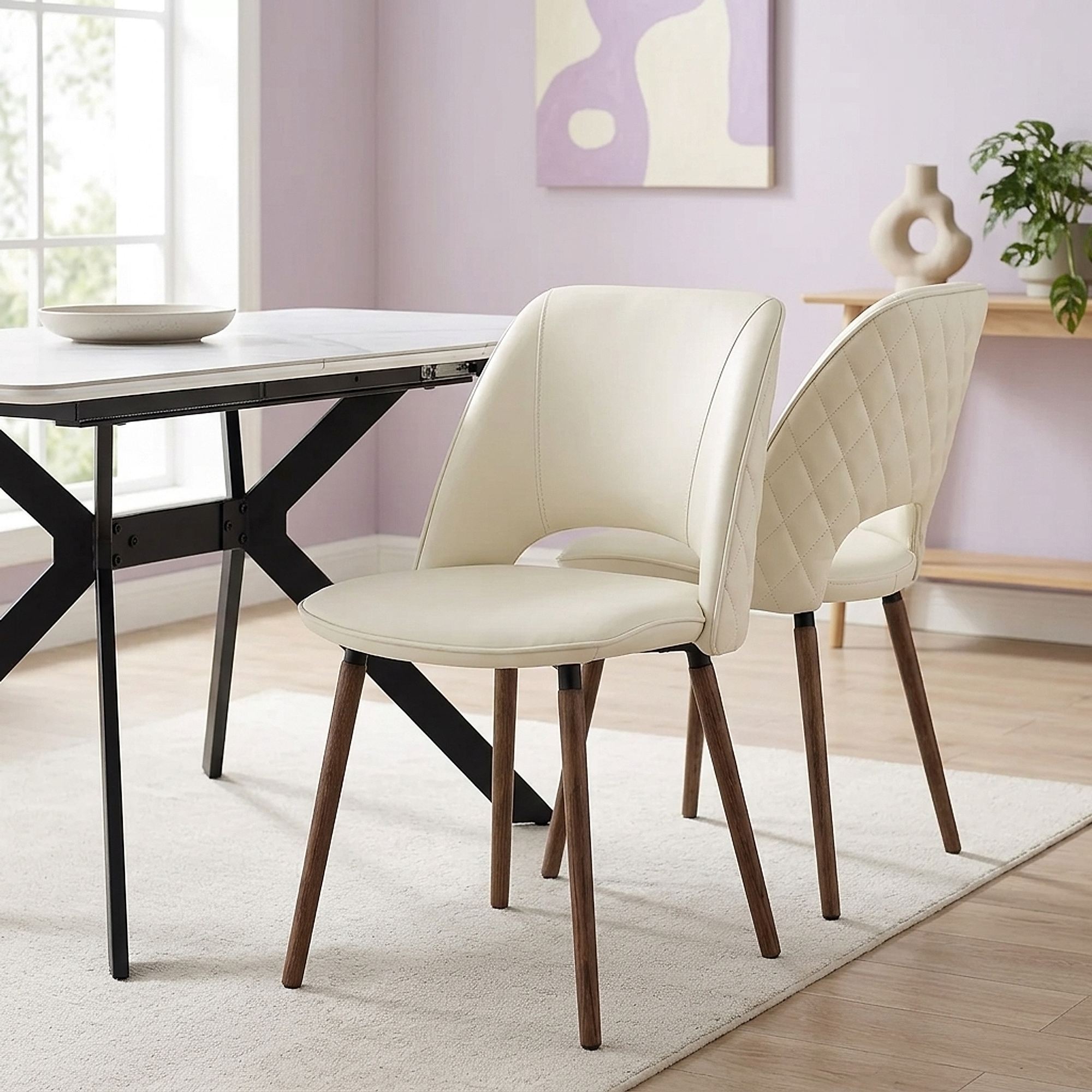 Santo Real Leather Chair Cream