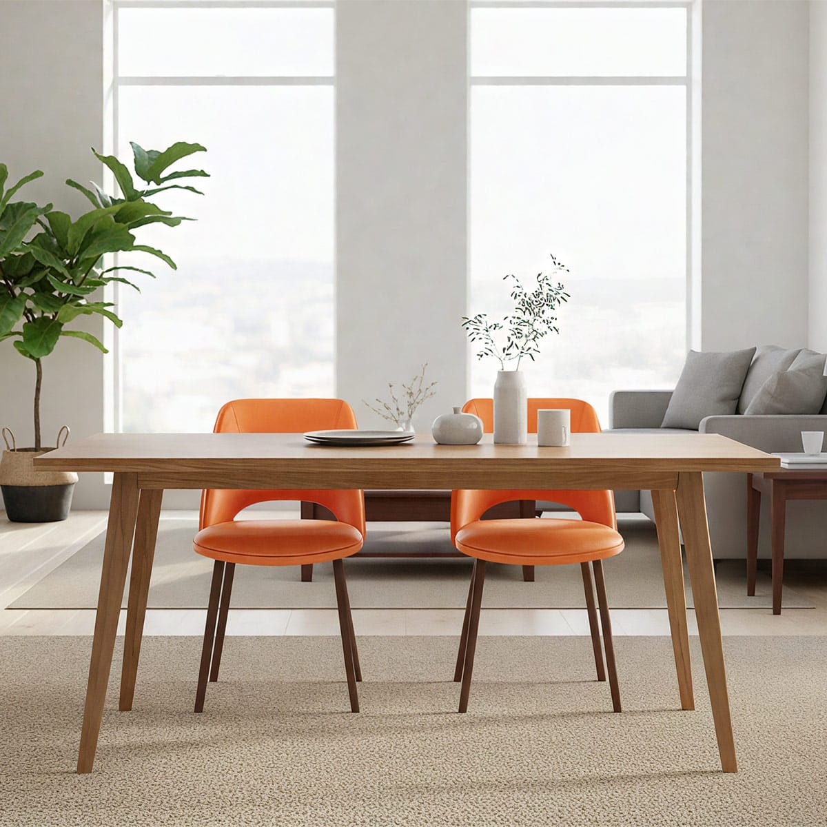 Santo Real Leather Chair Orange