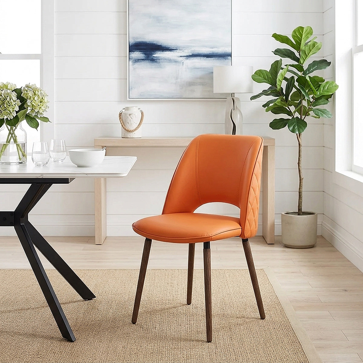 Santo Real Leather Chair Orange