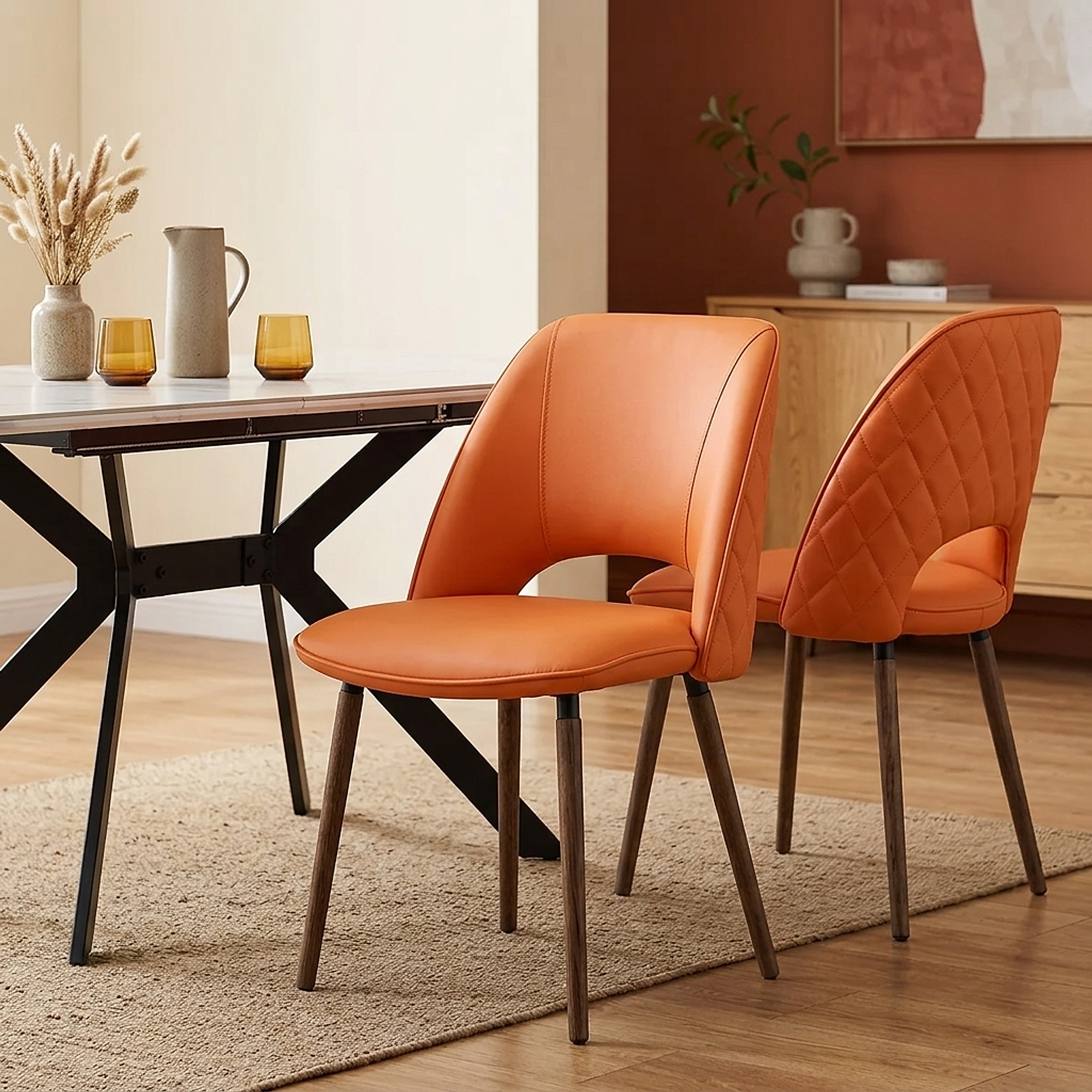 Santo Real Leather Chair Orange
