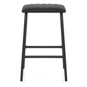 Sasha Real Leather Stool Black