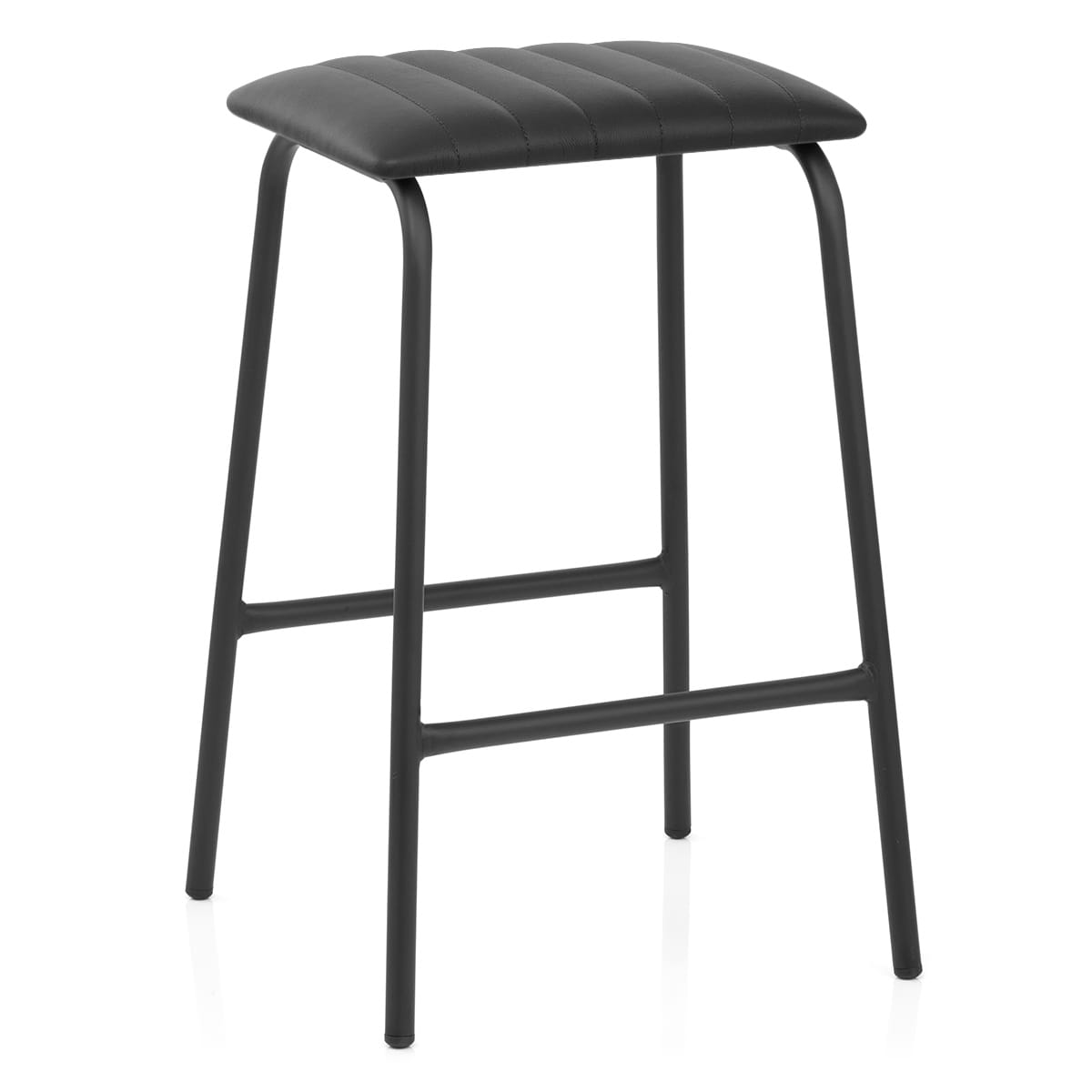 Sasha Real Leather Stool Black