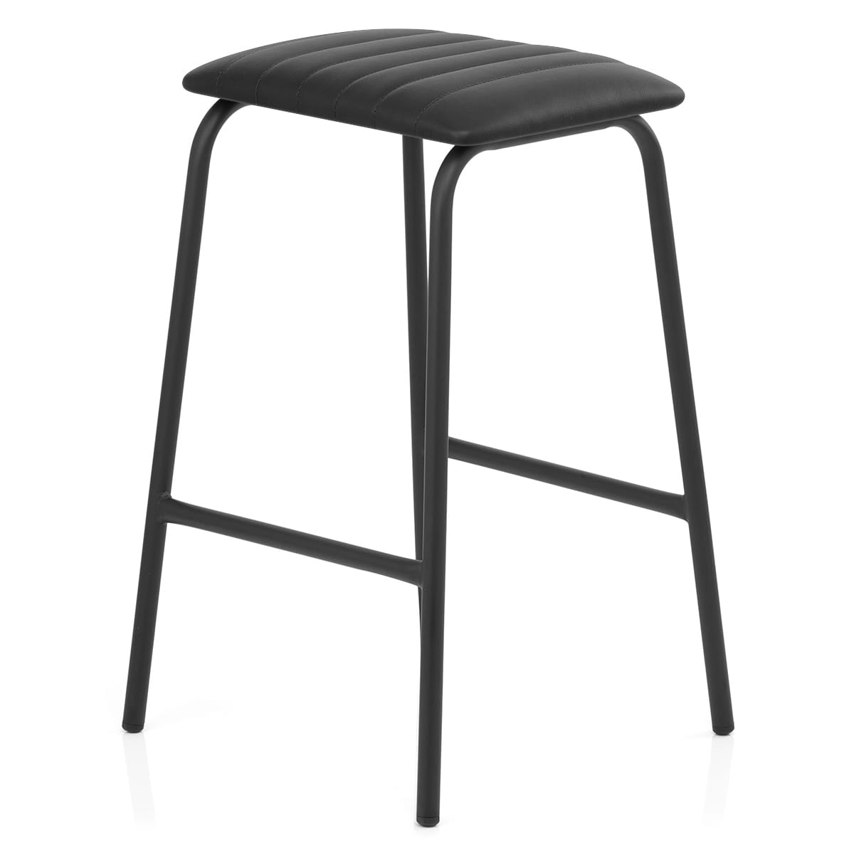 Sasha Real Leather Stool Black