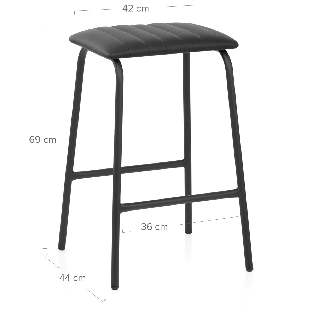 Sasha Real Leather Stool Black