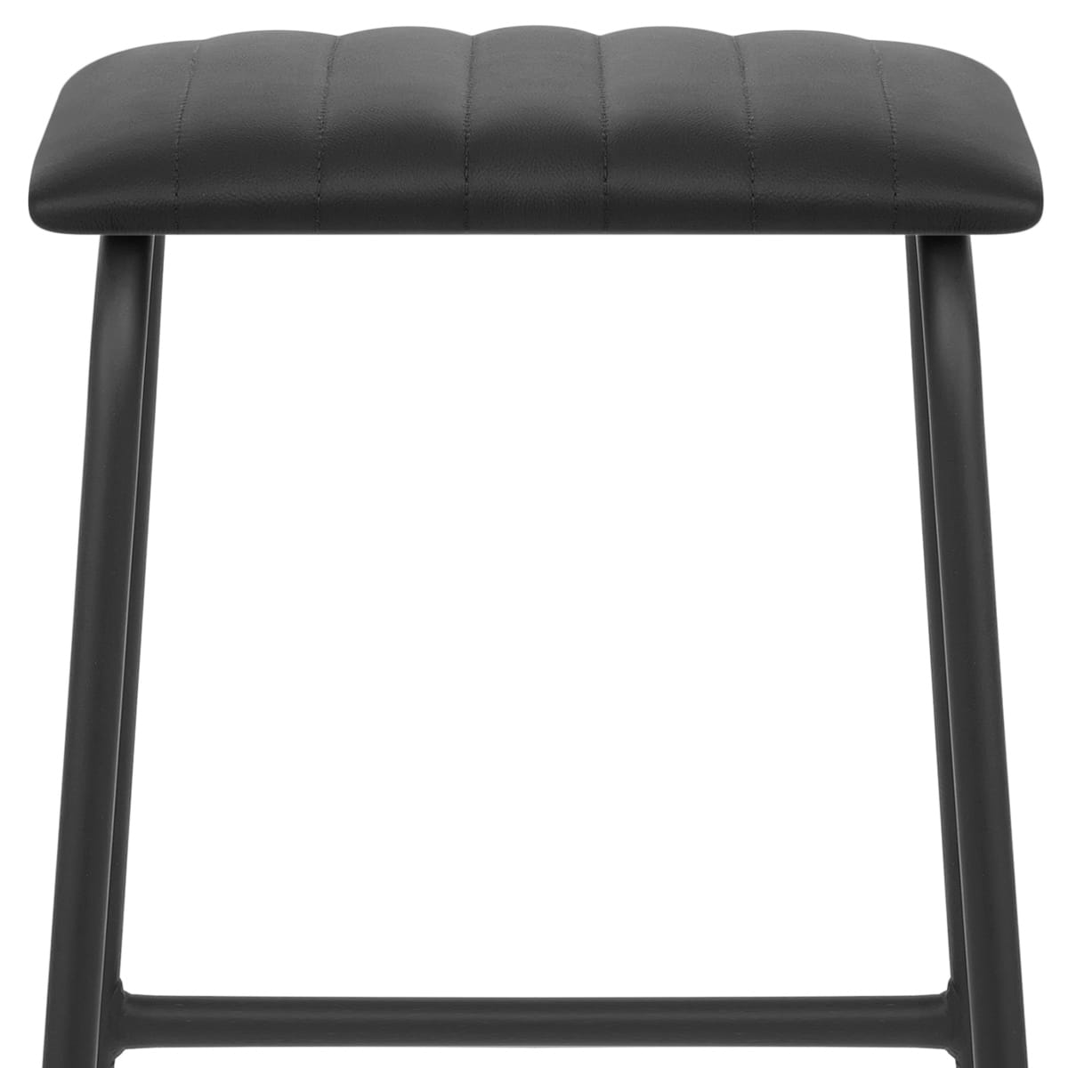 Sasha Real Leather Stool Black
