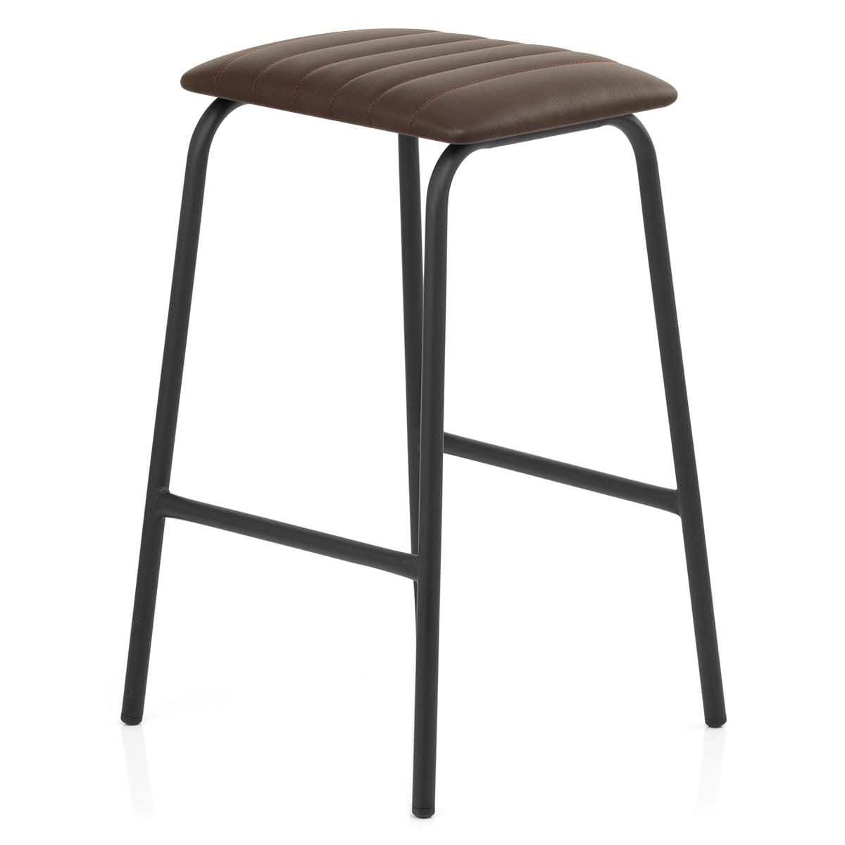 Sasha Real Leather Stool Brown