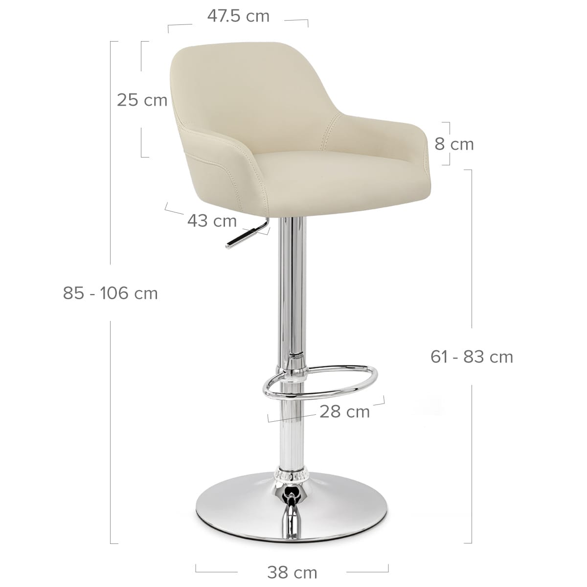 Sassi Bar Stool Cream