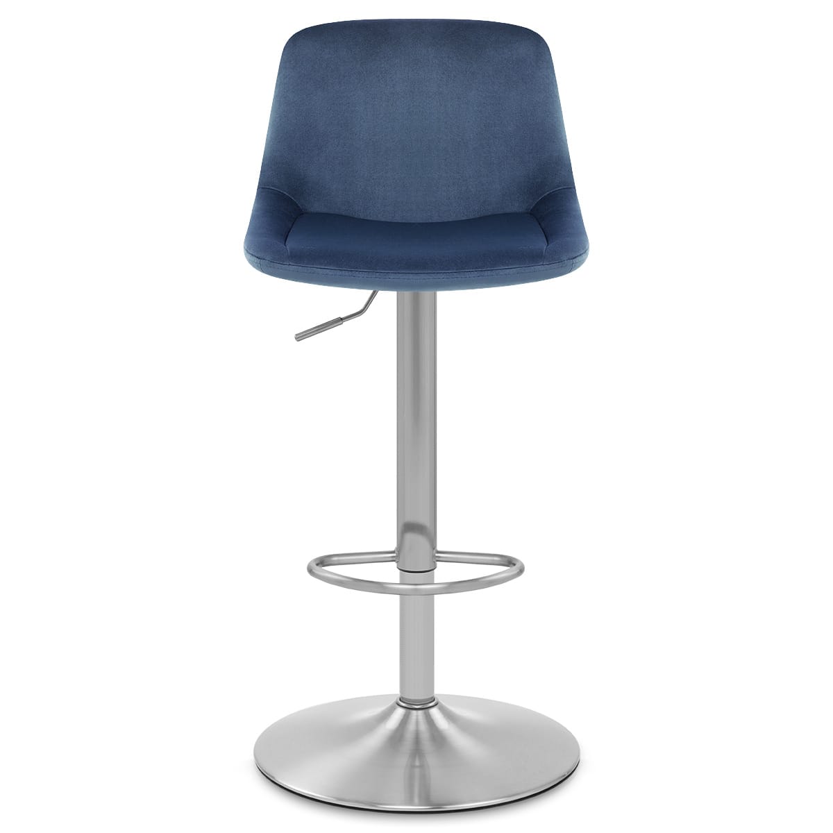 Scoop Brushed Stool Blue Velvet