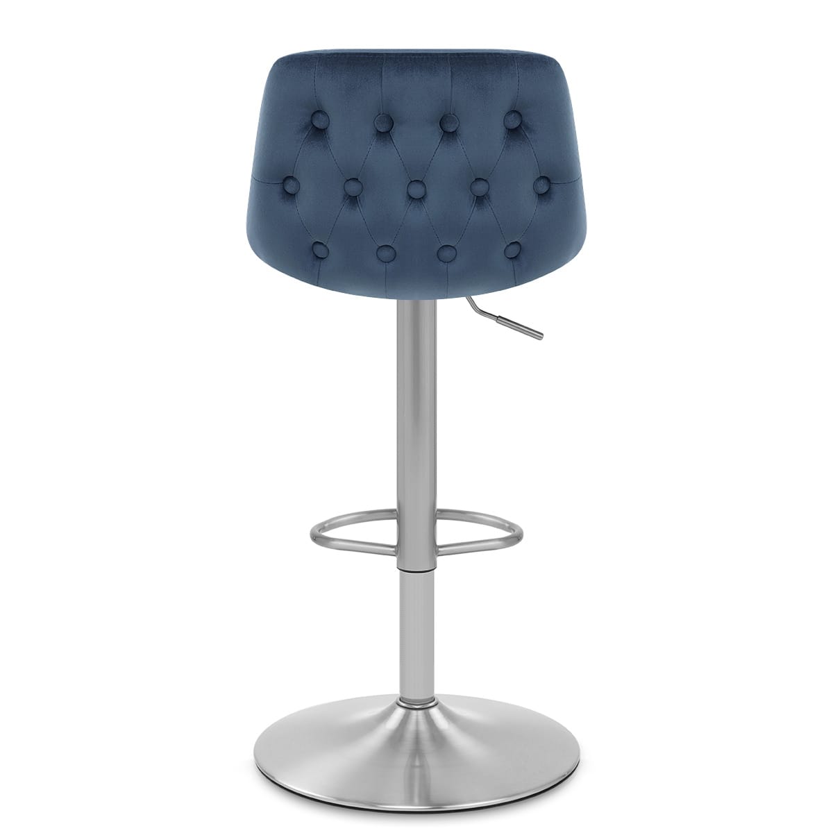 Scoop Brushed Stool Blue Velvet