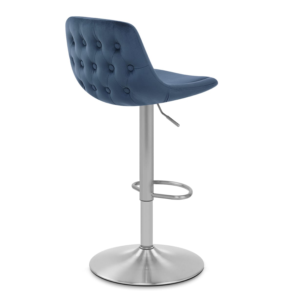 Scoop Brushed Stool Blue Velvet