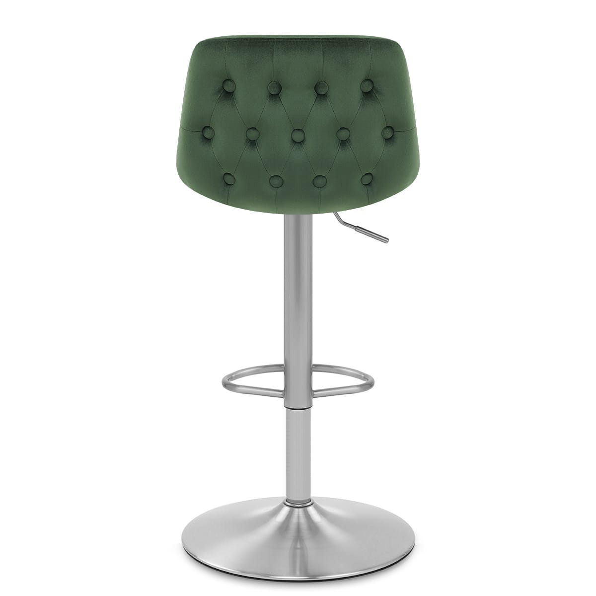 Scoop Brushed Stool Green Velvet