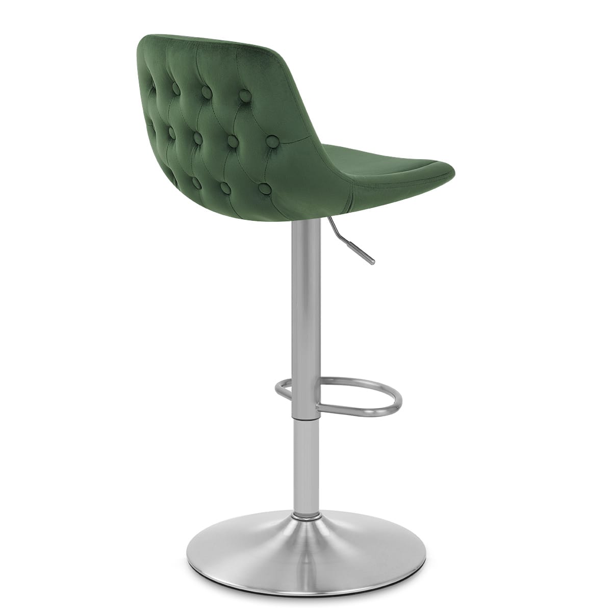 Scoop Brushed Stool Green Velvet