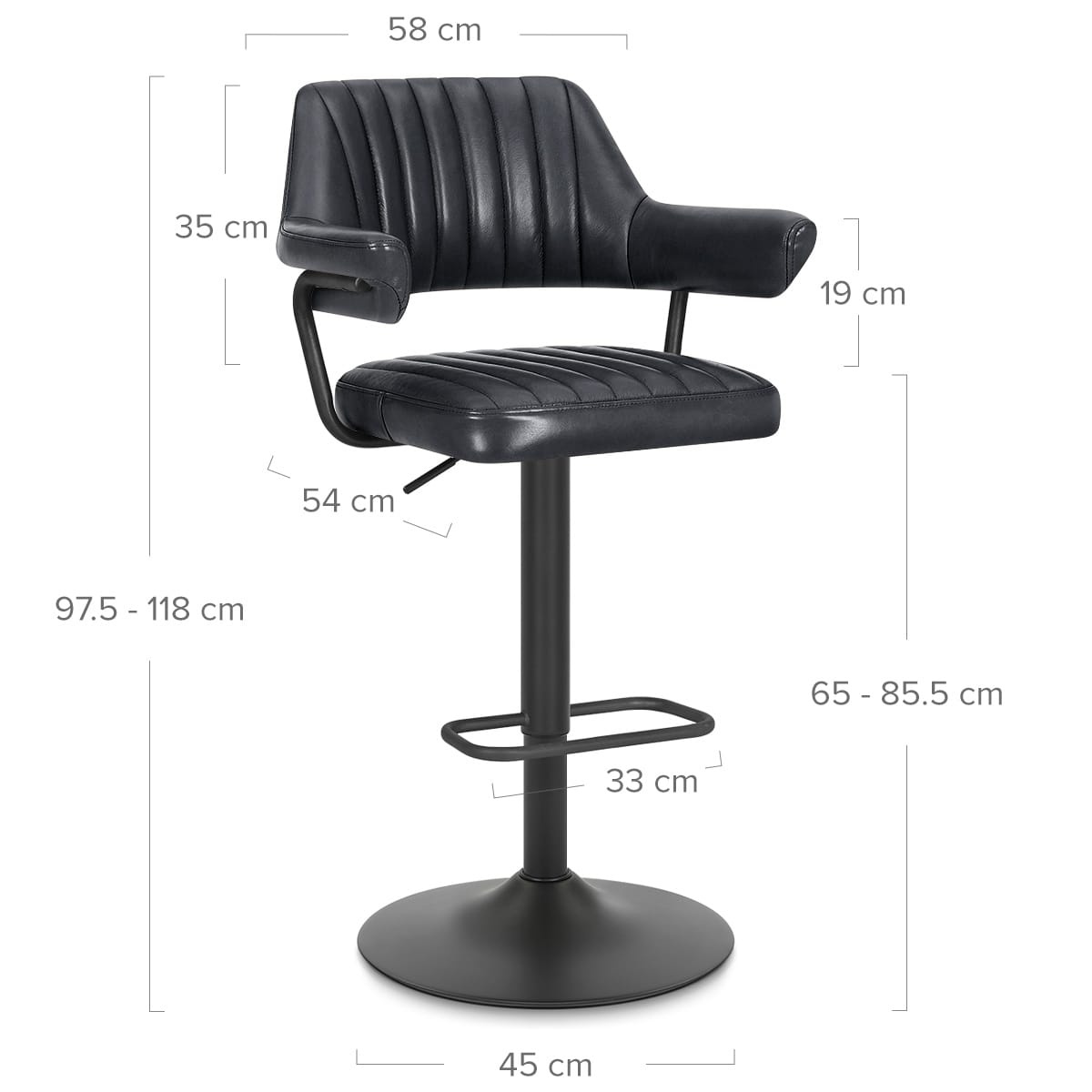 Scout Real Leather Stool Slate