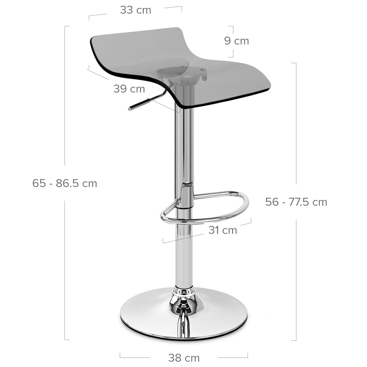 Shimmer Translucent Stool Smoked