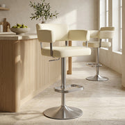 Sierra Bar Stool Cream Real Leather