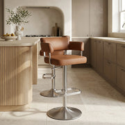 Sierra Bar Stool Tan Real Leather