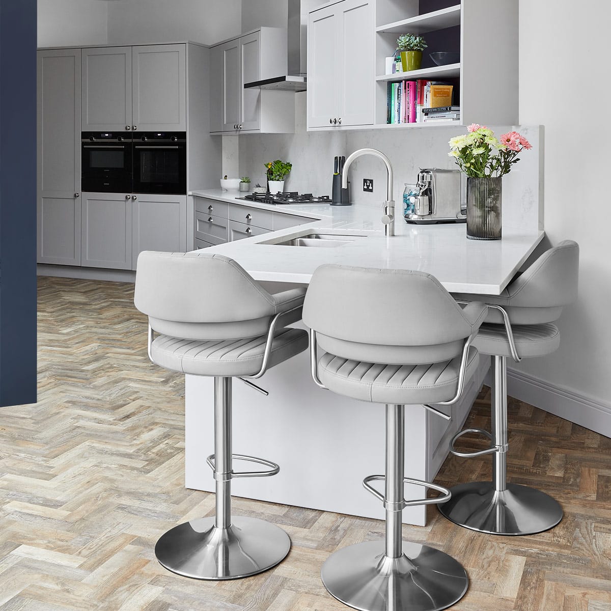 Skyline Brushed Bar Stool Grey
