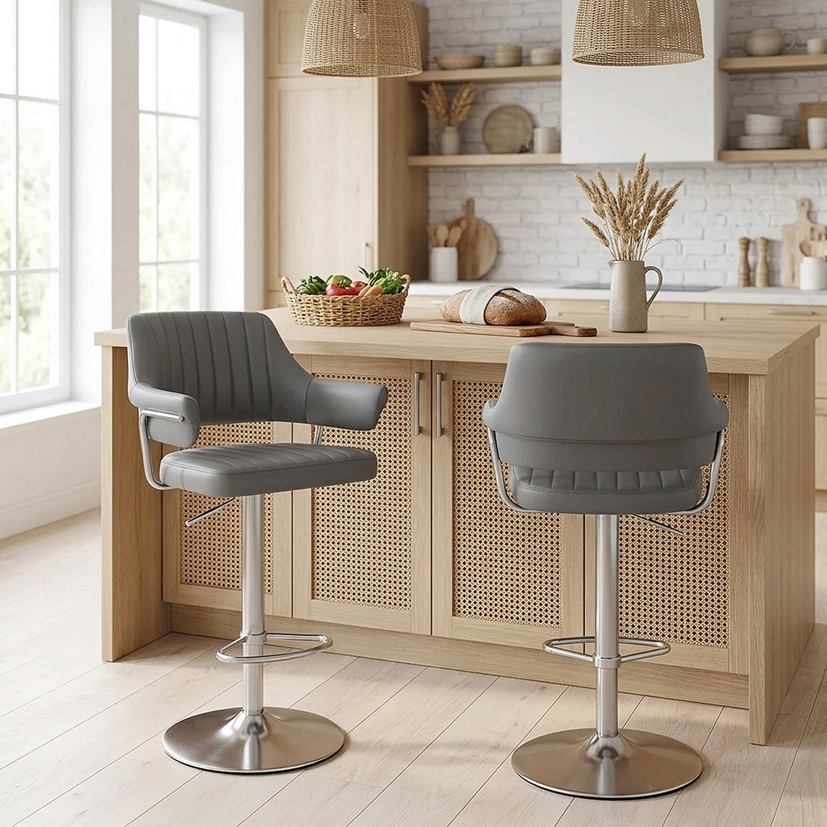 Skyline Brushed Bar Stool Charcoal