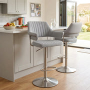 Skyline Brushed Stool Grey Fabric