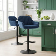 Sol Bar Stool Blue Velvet