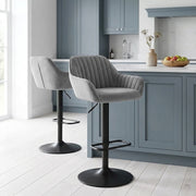 Sol Bar Stool Grey Velvet