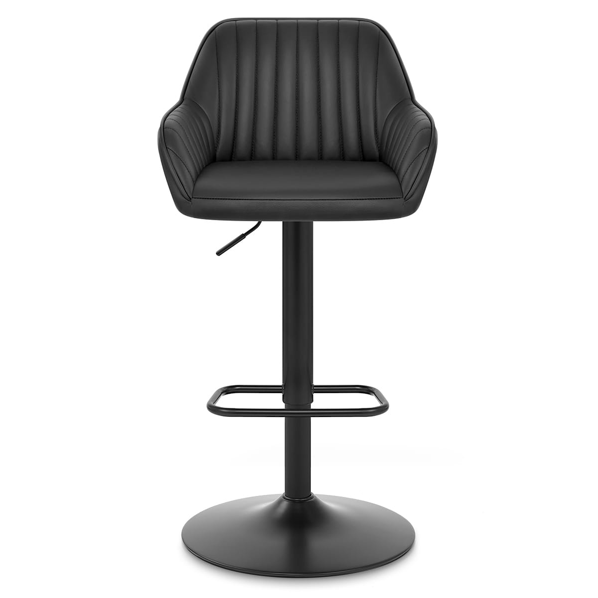 Sol Real Leather Bar Stool Black