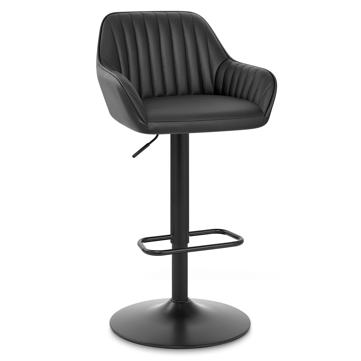 Sol Real Leather Bar Stool Black