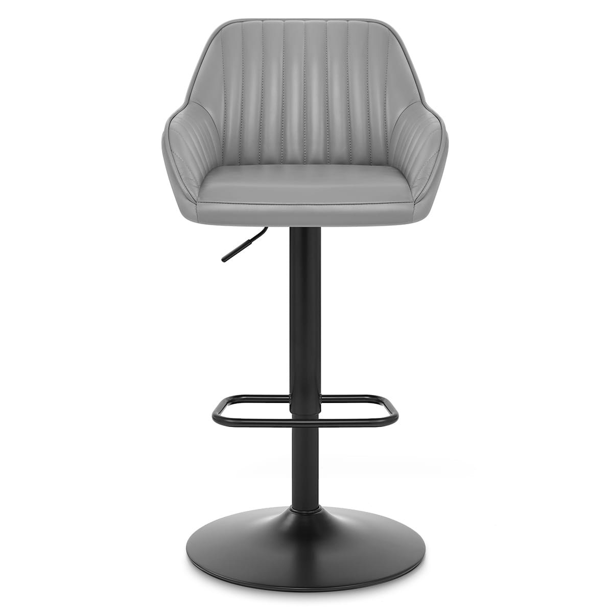 Sol Real Leather Bar Stool Grey