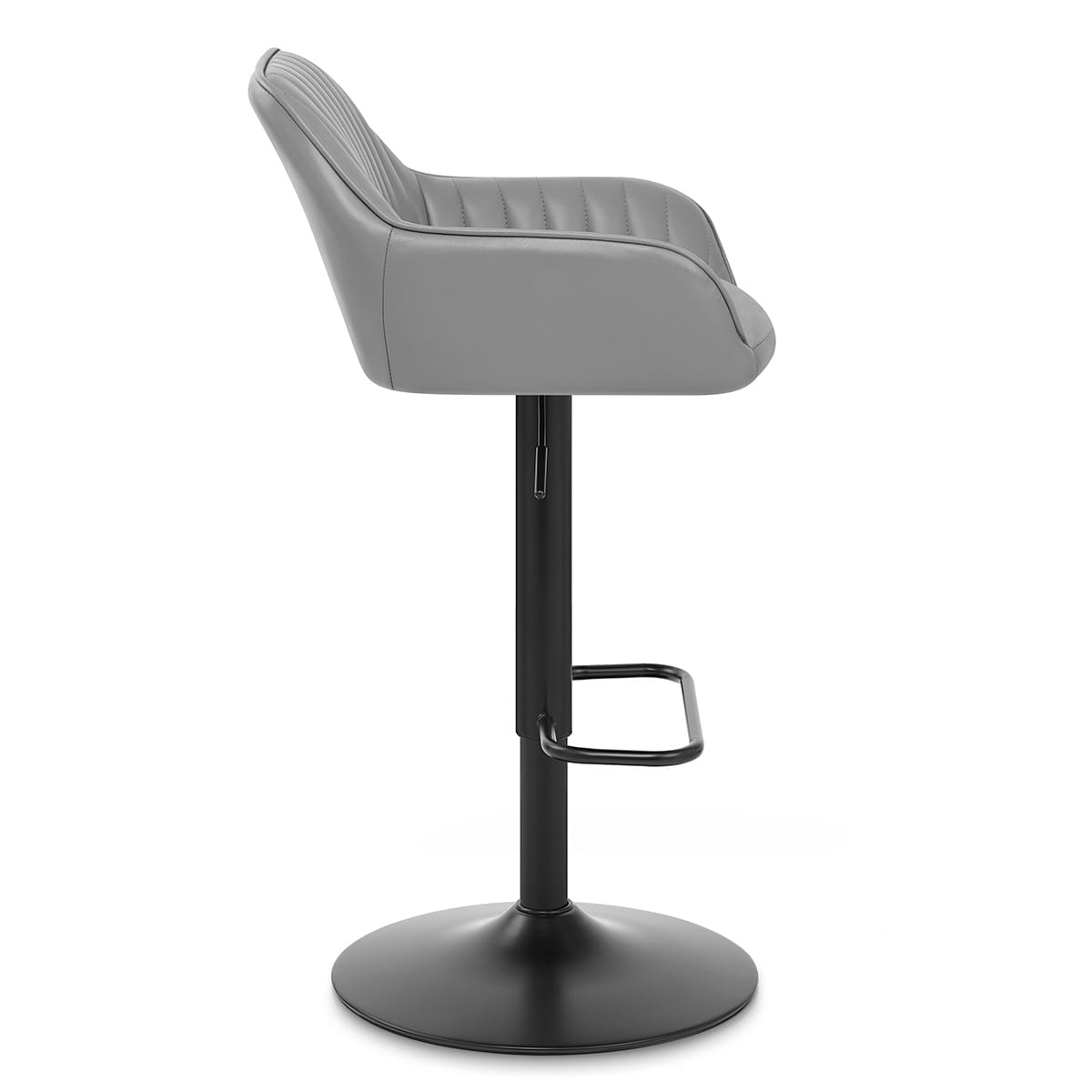 Sol Real Leather Bar Stool Grey